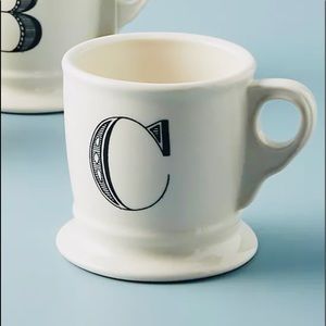 Anthropologie C Monogram Shave Mug EUC